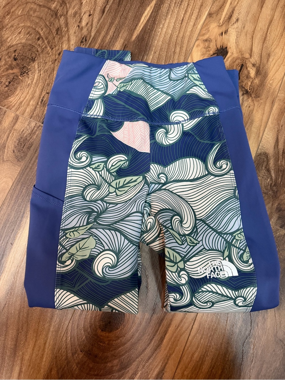 The North Face Blue Patterned Active leggings girl M 10 size